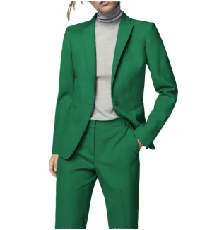 2 Pieces Single Button Notch Lapel Women Suit（Blazer Pants）