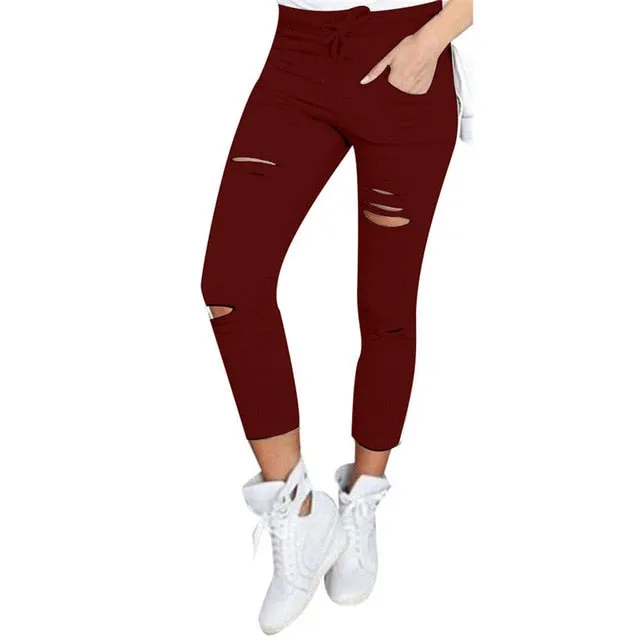 2020 JAYCOSIN High Waist Skinny Fashion Boyfriend Material Jeans for Hot Women Hole Vintage Girls Slim Ripped Denim Pencil Pants