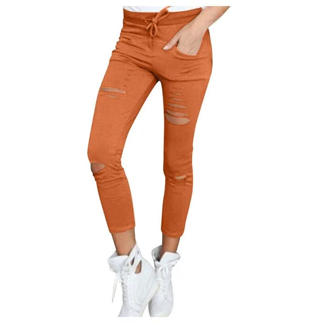2020 JAYCOSIN High Waist Skinny Fashion Boyfriend Material Jeans for Hot Women Hole Vintage Girls Slim Ripped Denim Pencil Pants