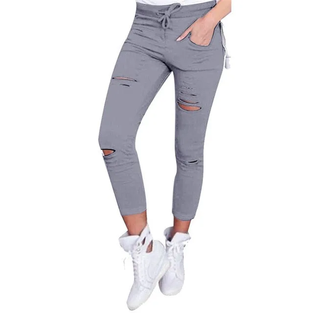 2020 JAYCOSIN High Waist Skinny Fashion Boyfriend Material Jeans for Hot Women Hole Vintage Girls Slim Ripped Denim Pencil Pants