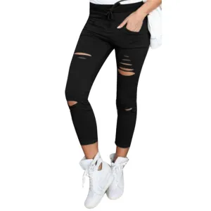 2020 JAYCOSIN High Waist Skinny Fashion Boyfriend Material Jeans for Hot Women Hole Vintage Girls Slim Ripped Denim Pencil Pants