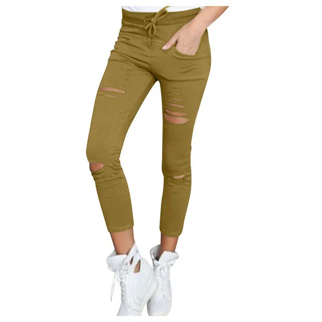 2020 JAYCOSIN High Waist Skinny Fashion Boyfriend Material Jeans for Hot Women Hole Vintage Girls Slim Ripped Denim Pencil Pants