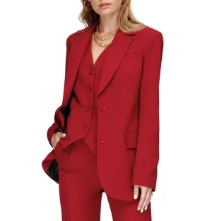 3 Pieces Double Buttons Notch Lapel Women Suit（Blazer Vest Pants）