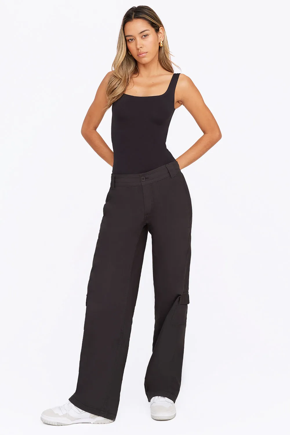 365 SECOND SKIN SCOOP NECK BODYSUIT - SHADOW BLACK