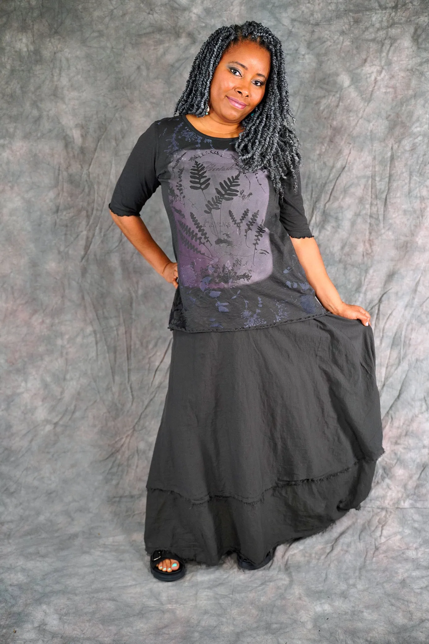 4186-2 Silhouette Skirt Faded Iron