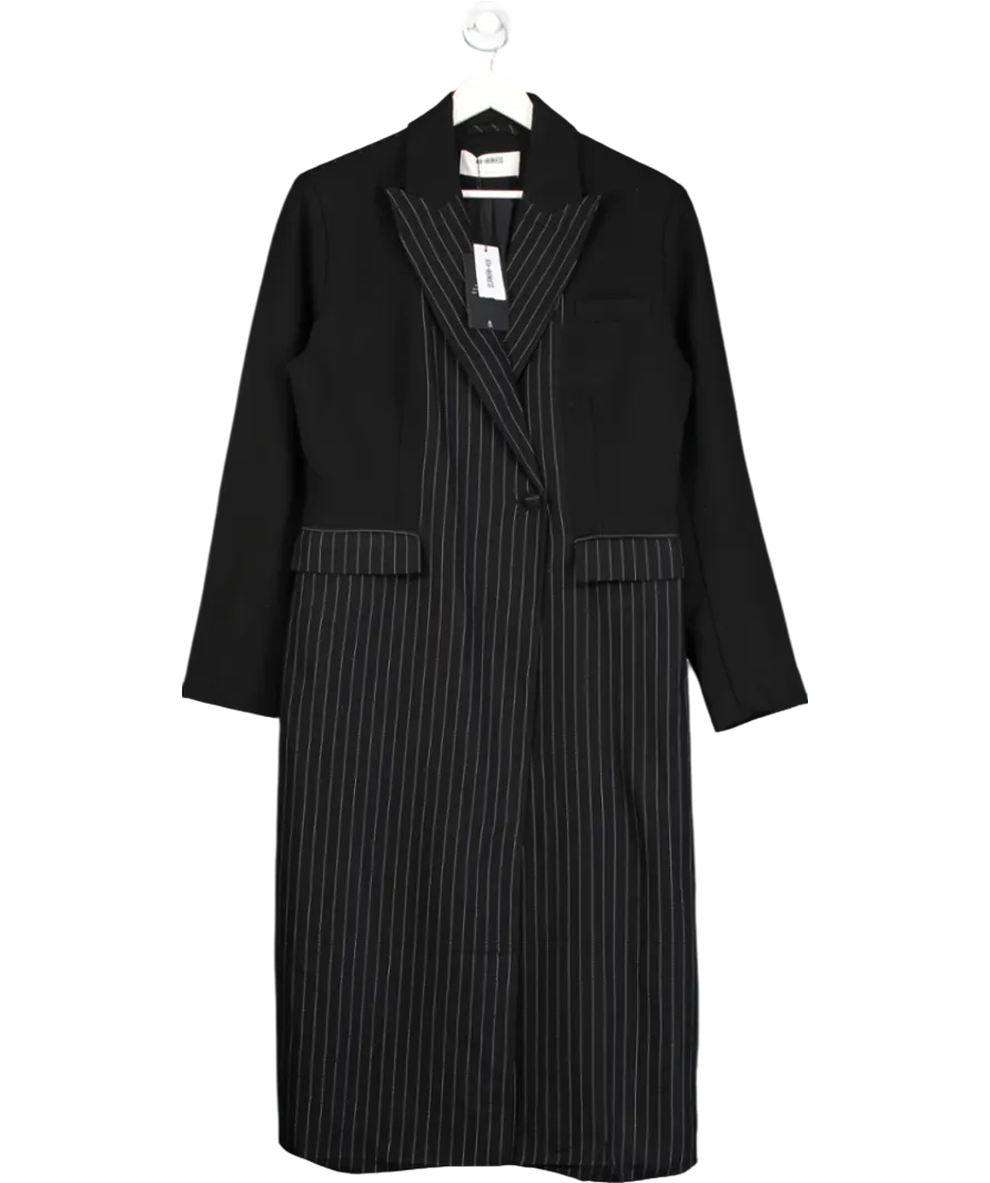 4th & Reckless Black Libby Pinstripe Coat UK 14