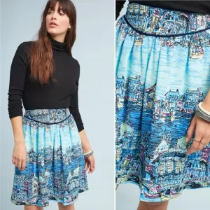 52 Conversations by Anthropologie - Colloquial A-Line Venice Skirt - Size 2P
