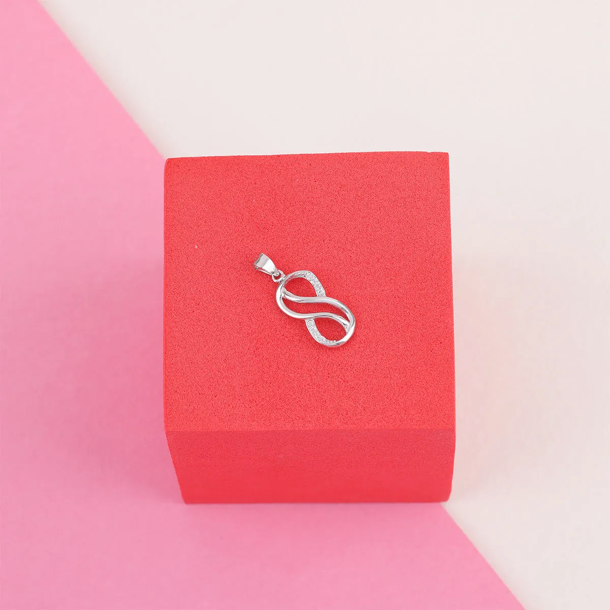 925 Sterling Silver Rhodium Plated Floral Knot Pendant and Earrings For Women