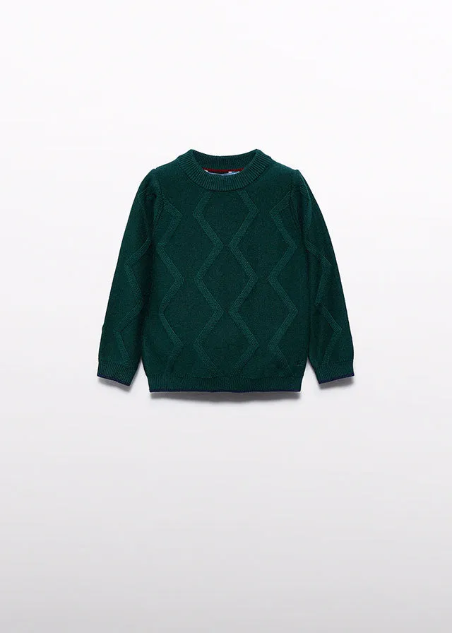 Abel & Lula 5703 Long Sleeve Shirt, Bow Tie, Navy Plaid Trousers and 5801 Bottle Green Jumper In Stock Now