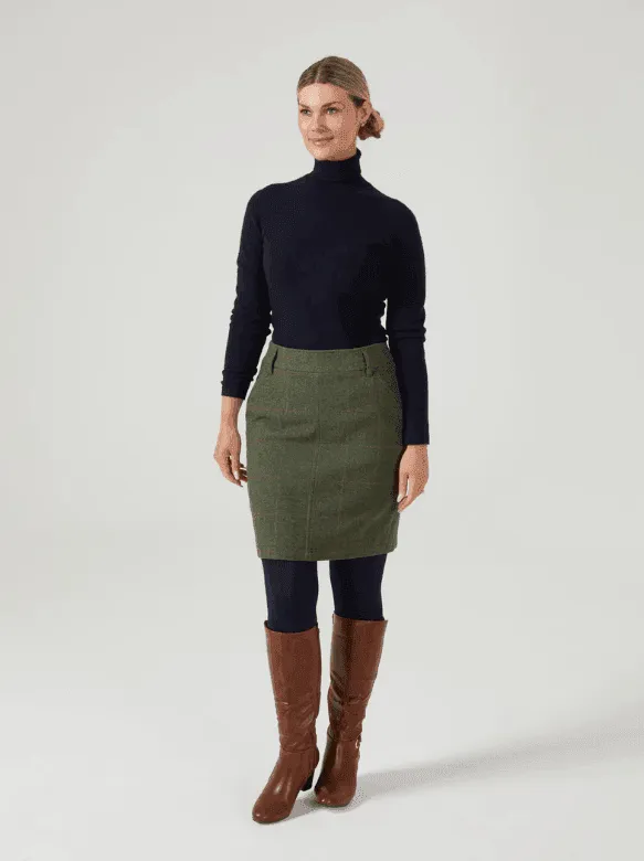 Alan Paine Women's Combrook Tweed Skirt Heath
