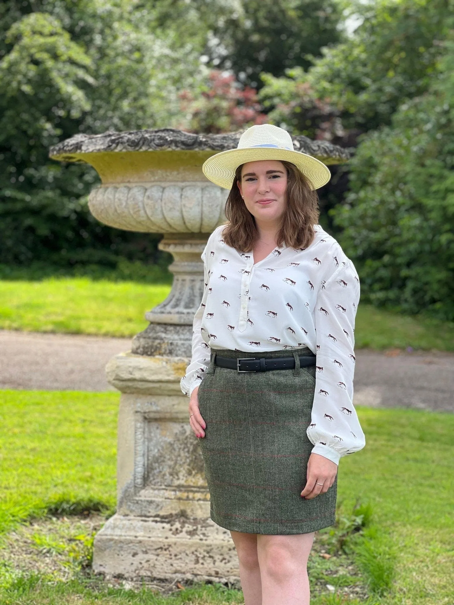 Alan Paine Women's Combrook Tweed Skirt Heath