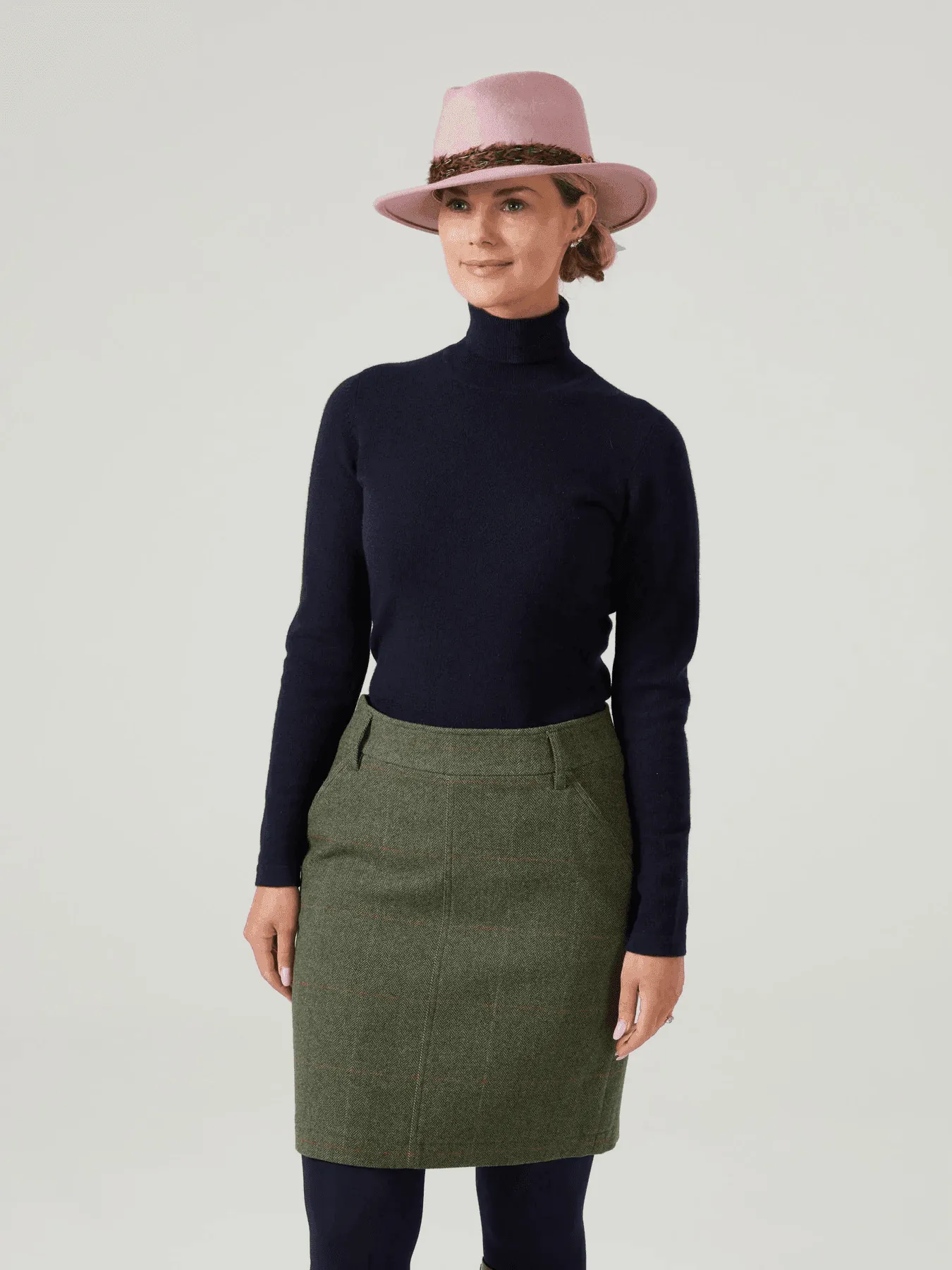 Alan Paine Women's Combrook Tweed Skirt Heath