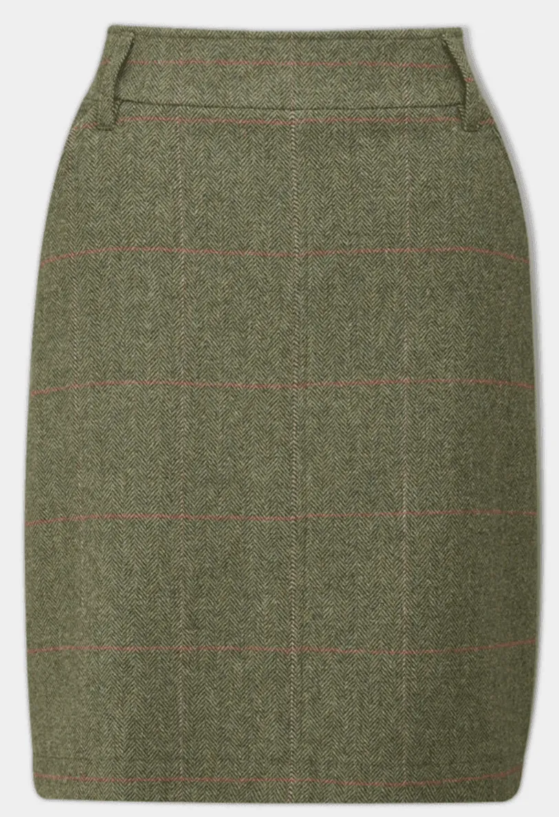 Alan Paine Women's Combrook Tweed Skirt Heath