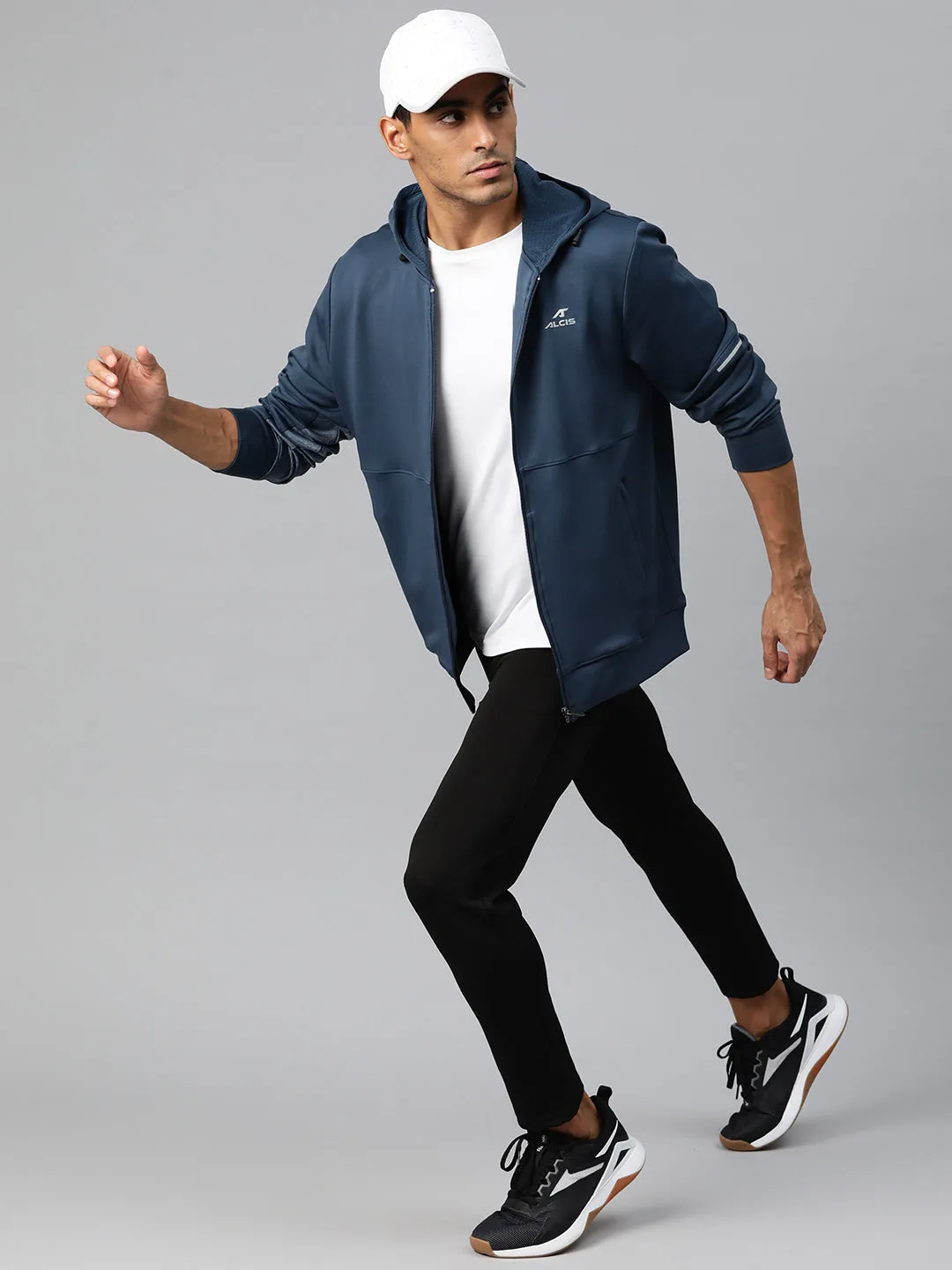 Alcis Men Training or Gym Open Front Jacket