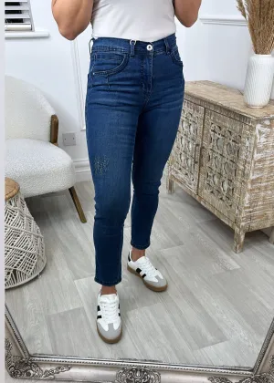 Amaris Mid Blue Mid Waist Skinny Jeans