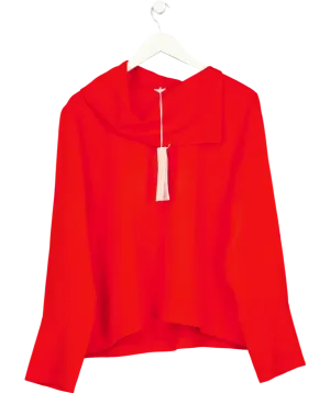 Arket Red Fold-collar Blouse UK 8