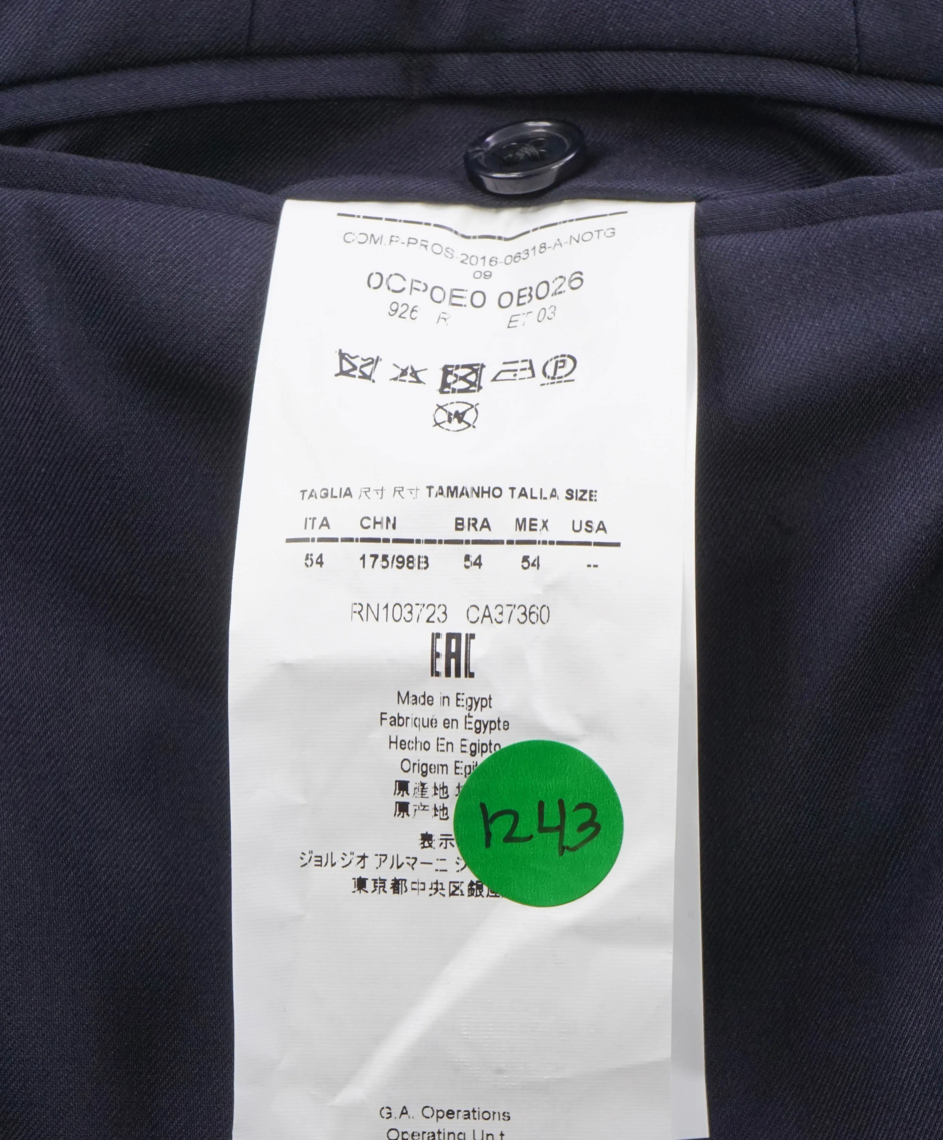 ARMANI COLLEZIONI - Navy *CLOSET STAPLE* Wool Flat Front Dress Pants - 37W