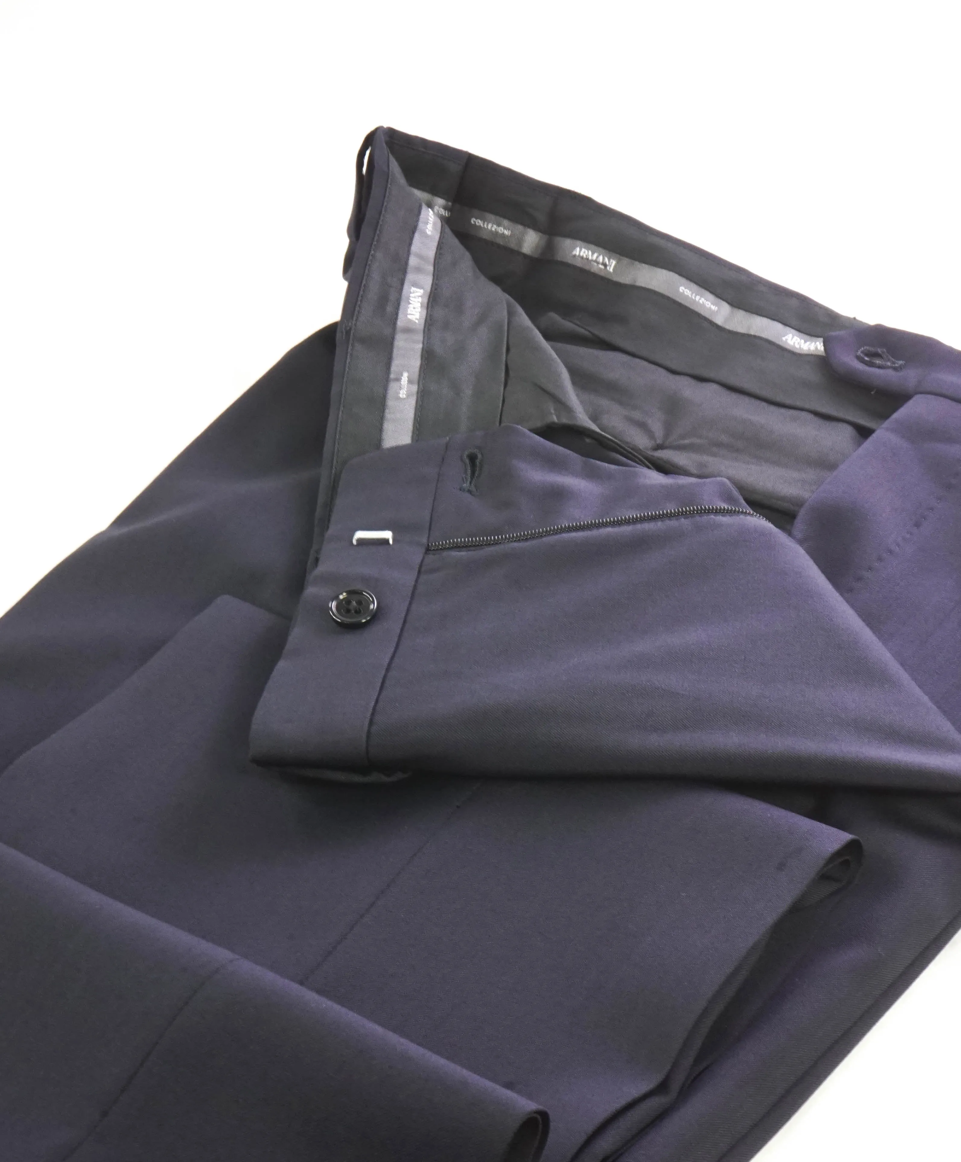 ARMANI COLLEZIONI - Navy *CLOSET STAPLE* Wool Flat Front Dress Pants - 37W