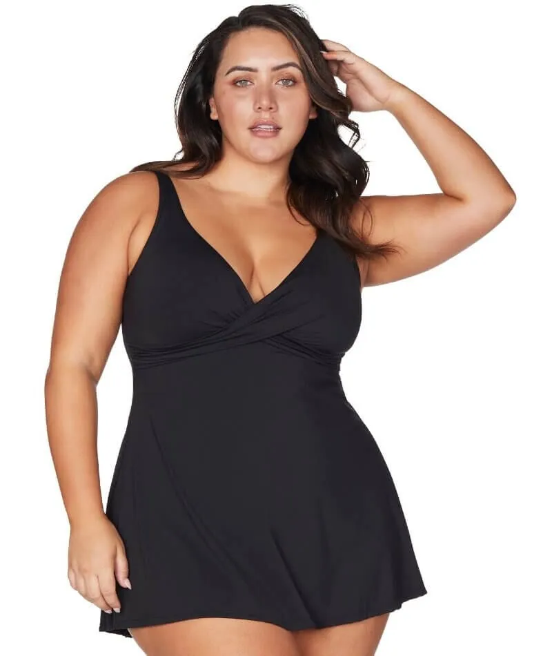 Artesands Recycled Hues Delacroix Cross Over D-G Cup Swimdress - Black