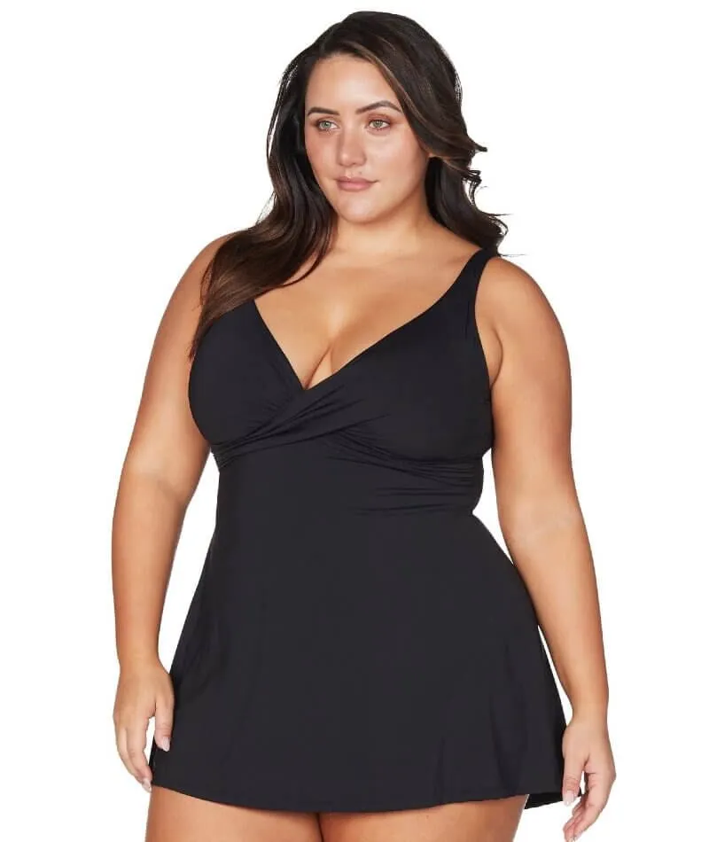 Artesands Recycled Hues Delacroix Cross Over D-G Cup Swimdress - Black