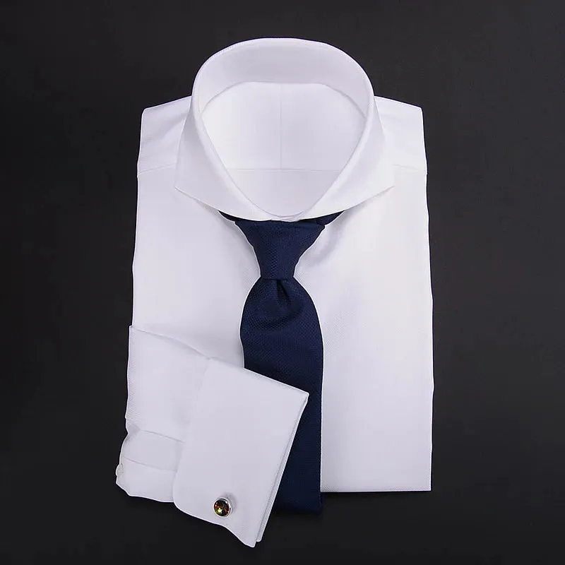 Autumn and winter Windsor collar French shirt men business work office long sleeve striped shirt