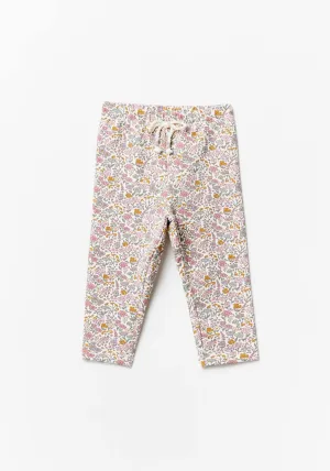 Baby Girl Floral  Trousers - Beige