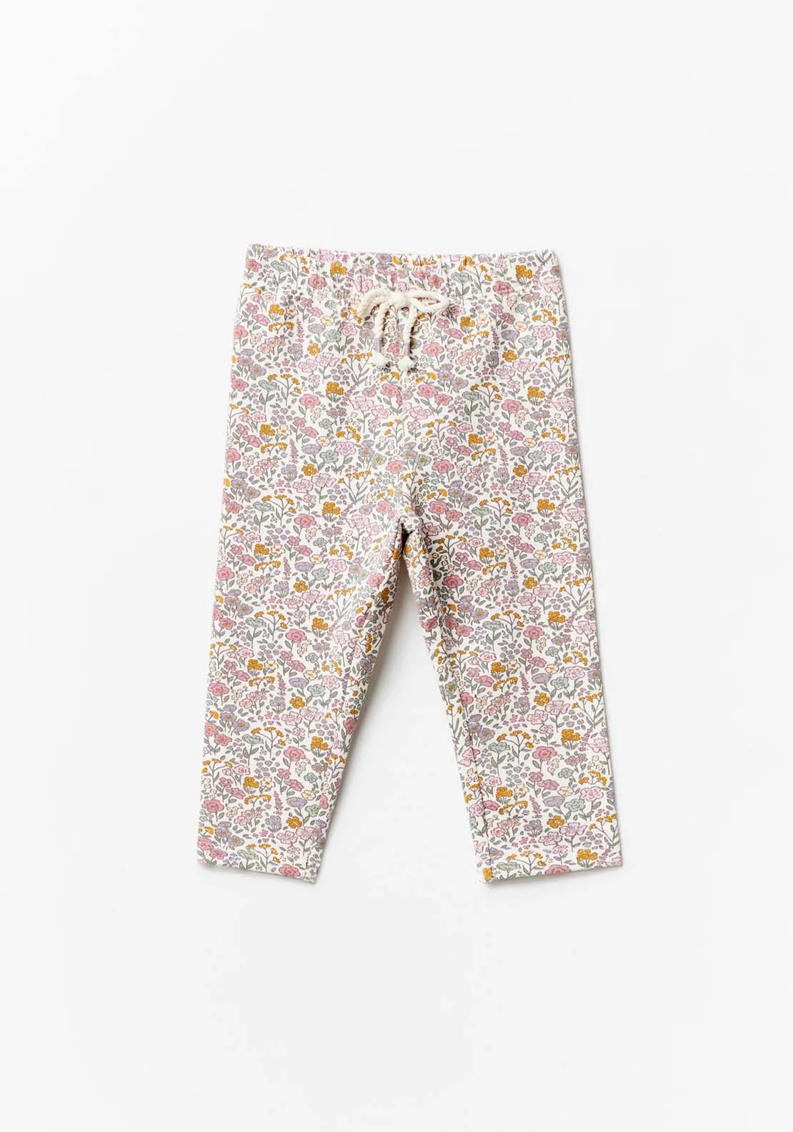 Baby Girl Floral  Trousers - Beige