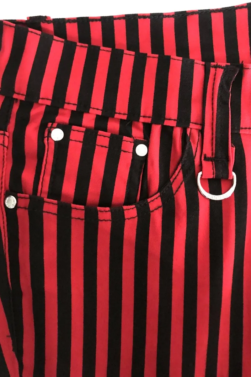 Banned Punk Split Leg Half Striped Half Black Trousers