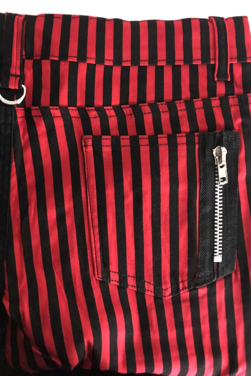 Banned Punk Split Leg Half Striped Half Black Trousers