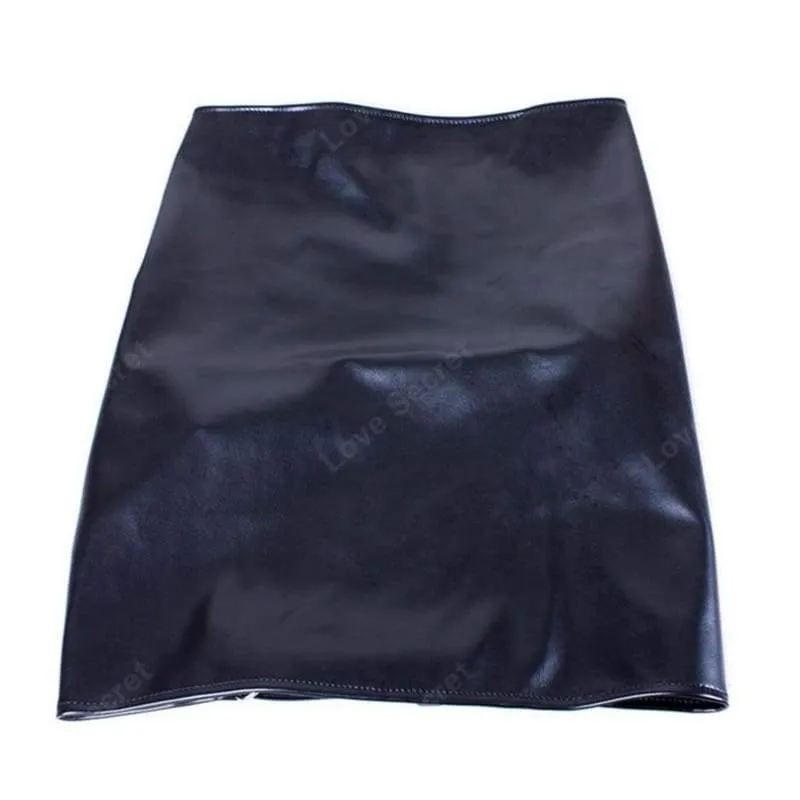 Bare Ass Punishment Skirt PU Leather Fetish Slave Spanking Leather Erotic Dress