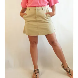 Bassike pre-loved light olive skirt with pockets size 2 (best fits size 12)