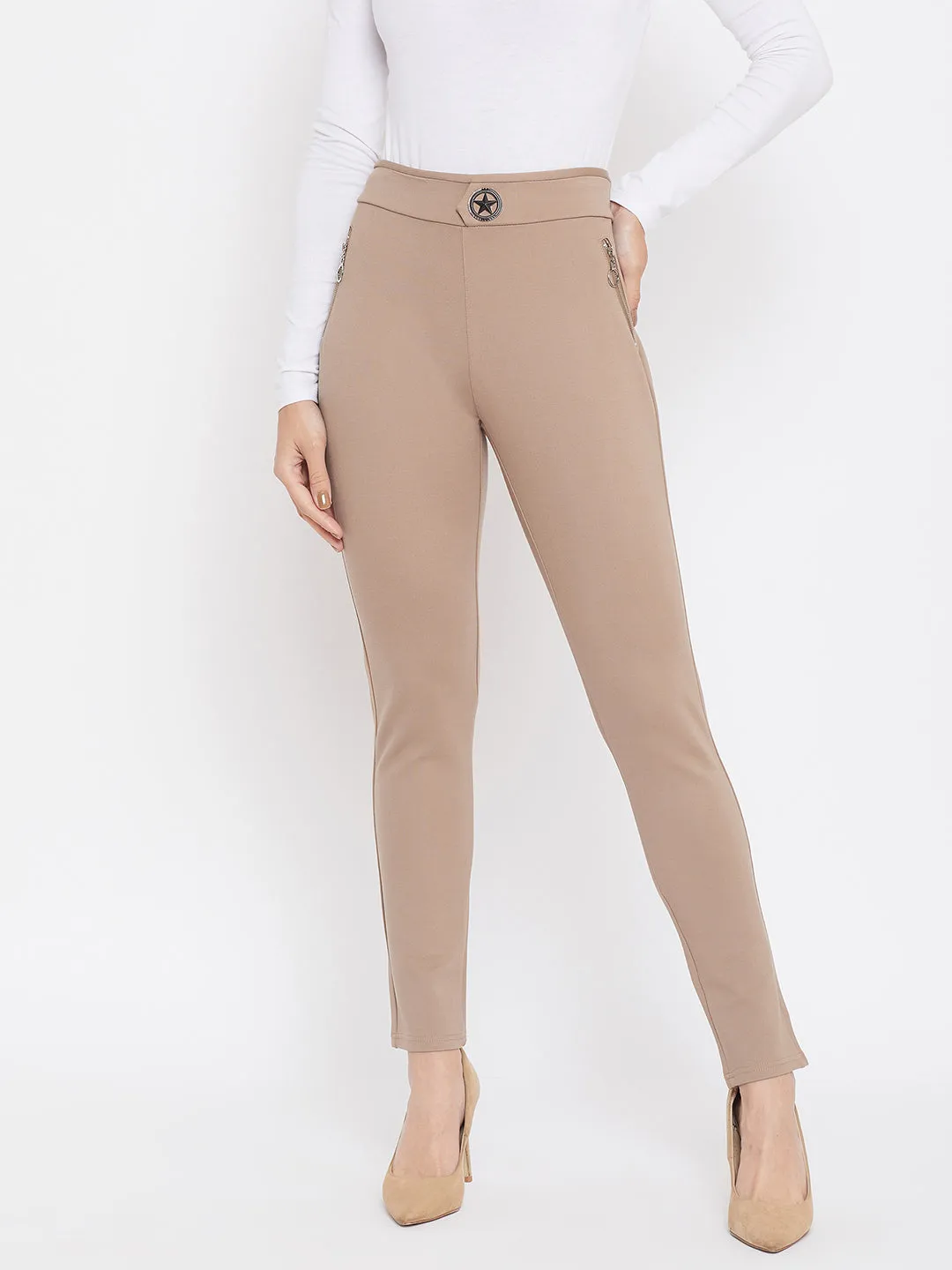 Beige Knitted Trousers
