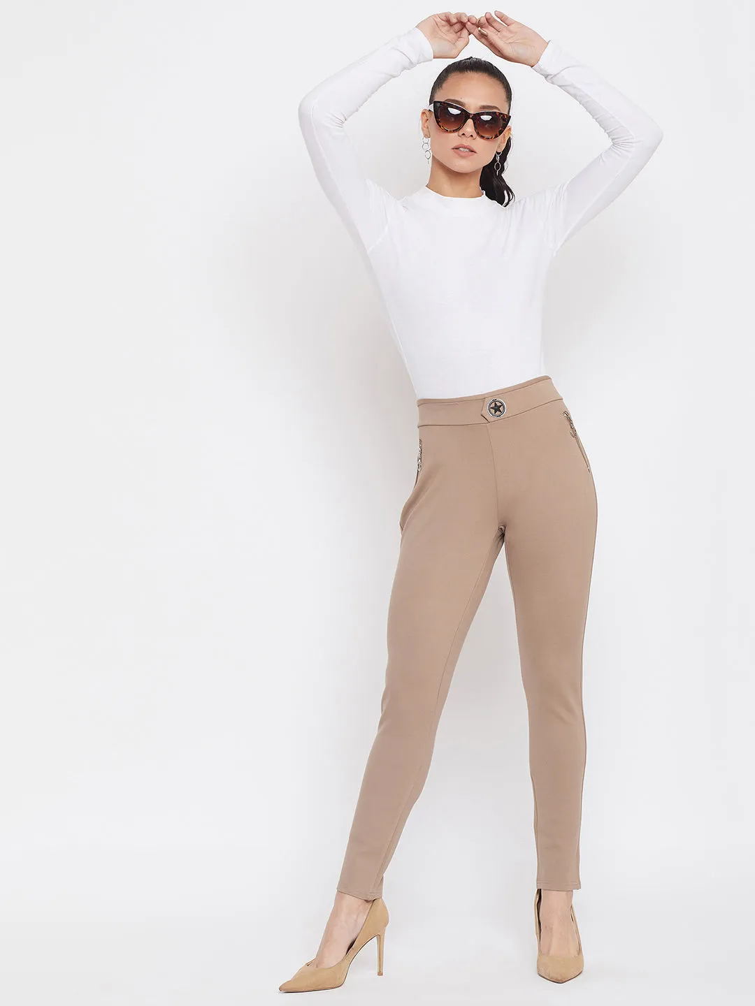 Beige Knitted Trousers