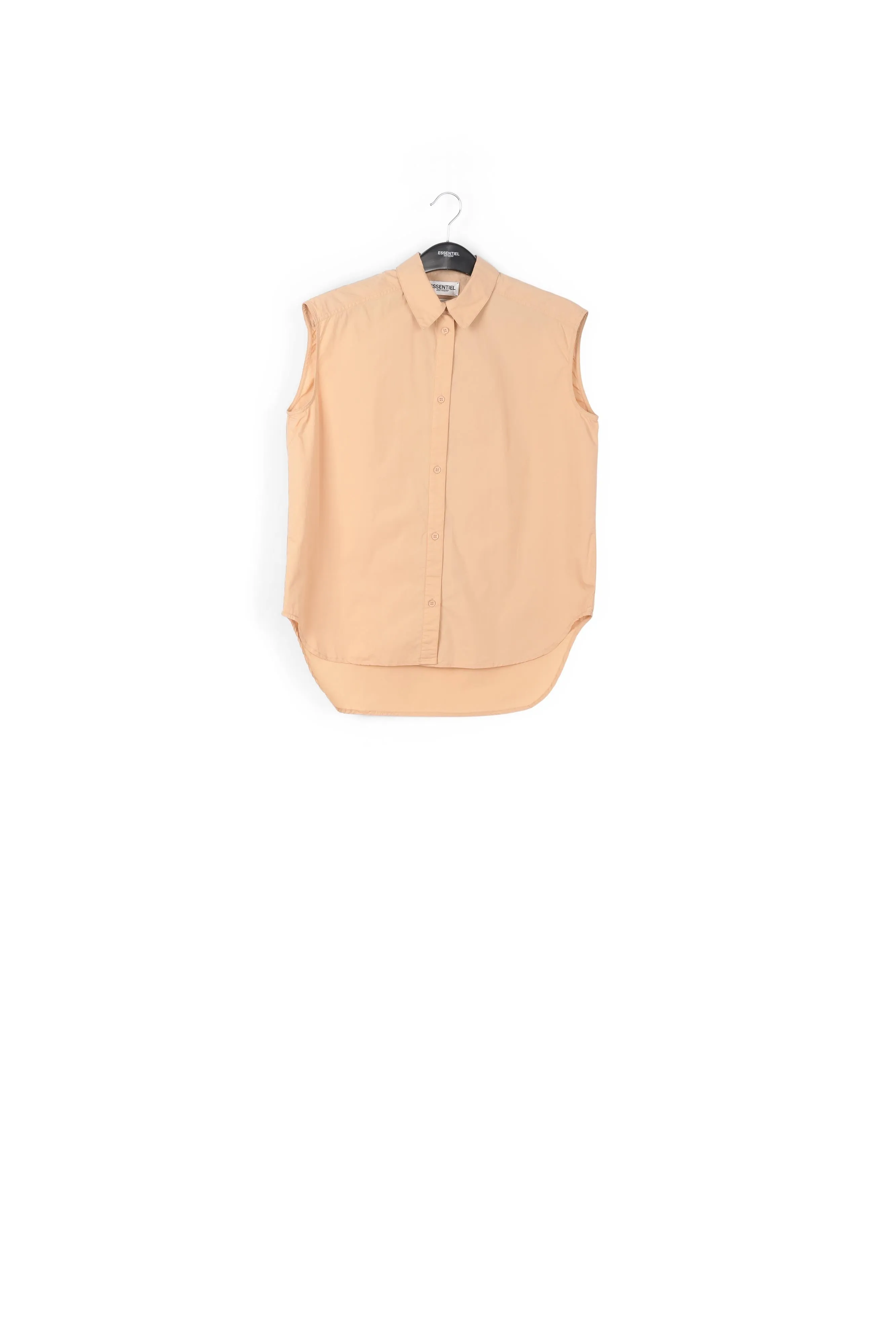 Beige sleeveless cotton shirt