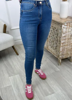 Belle Ice Blue High Waist Skinny Jeans