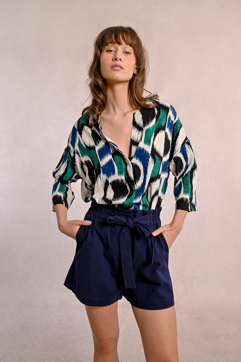 BELTED FLUID SHORTS