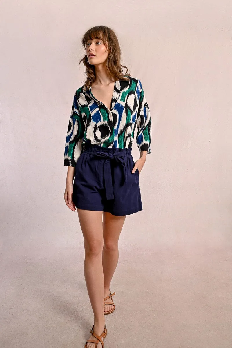 BELTED FLUID SHORTS