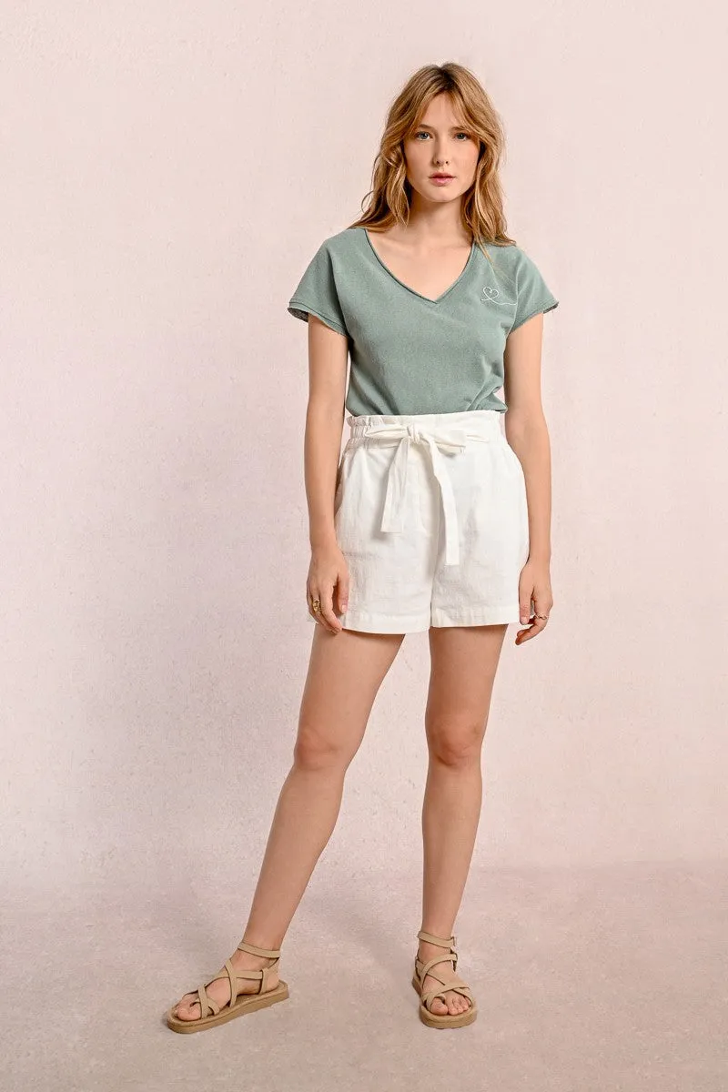 BELTED FLUID SHORTS