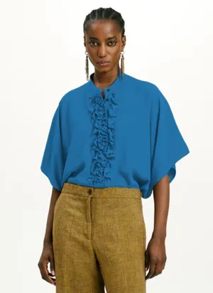 Berenice Ruffle Short Sleeve Blouse