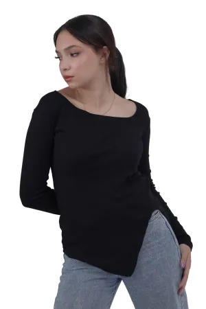 Black Crooked V Long-Sleeve Top