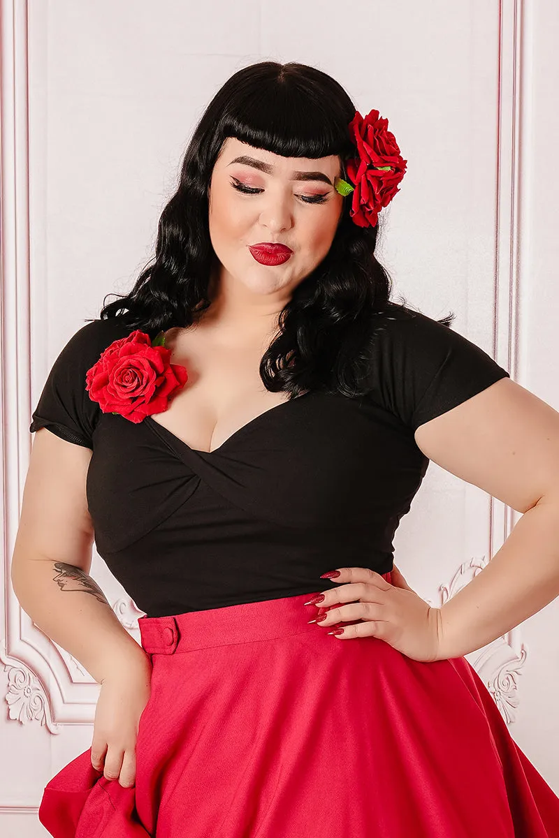 Black Tammy Twisted Top