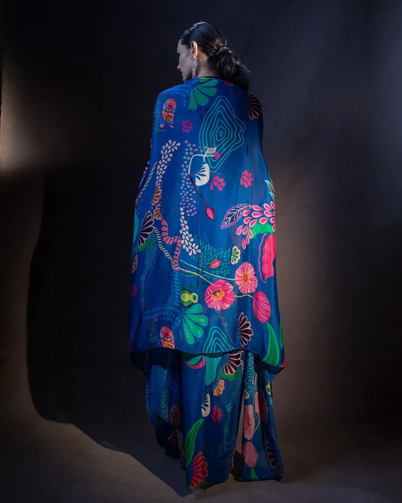 Blue Colorplay Festive Fusion Jacket Set