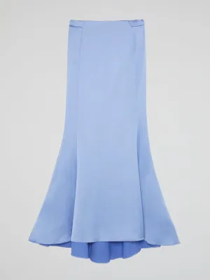 Blue Godet Long Skirt