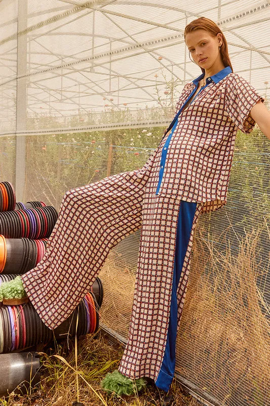 Bohemian Traders | Drawstring Pant in Cubist Check