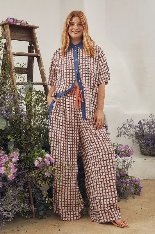 Bohemian Traders | Drawstring Pant in Cubist Check