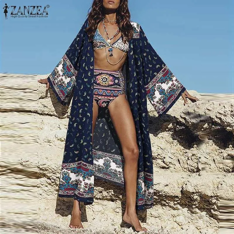 Boho Floral Long Loose Cardigan