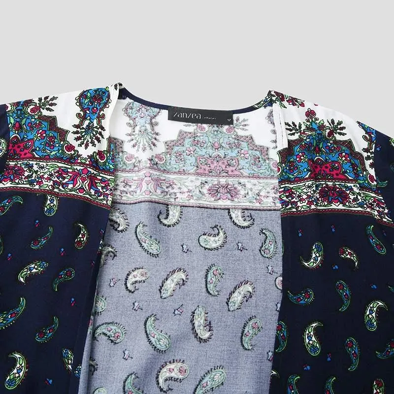 Boho Floral Long Loose Cardigan
