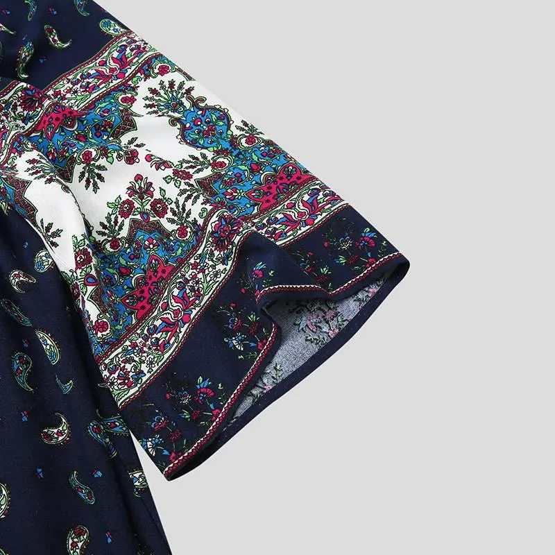 Boho Floral Long Loose Cardigan