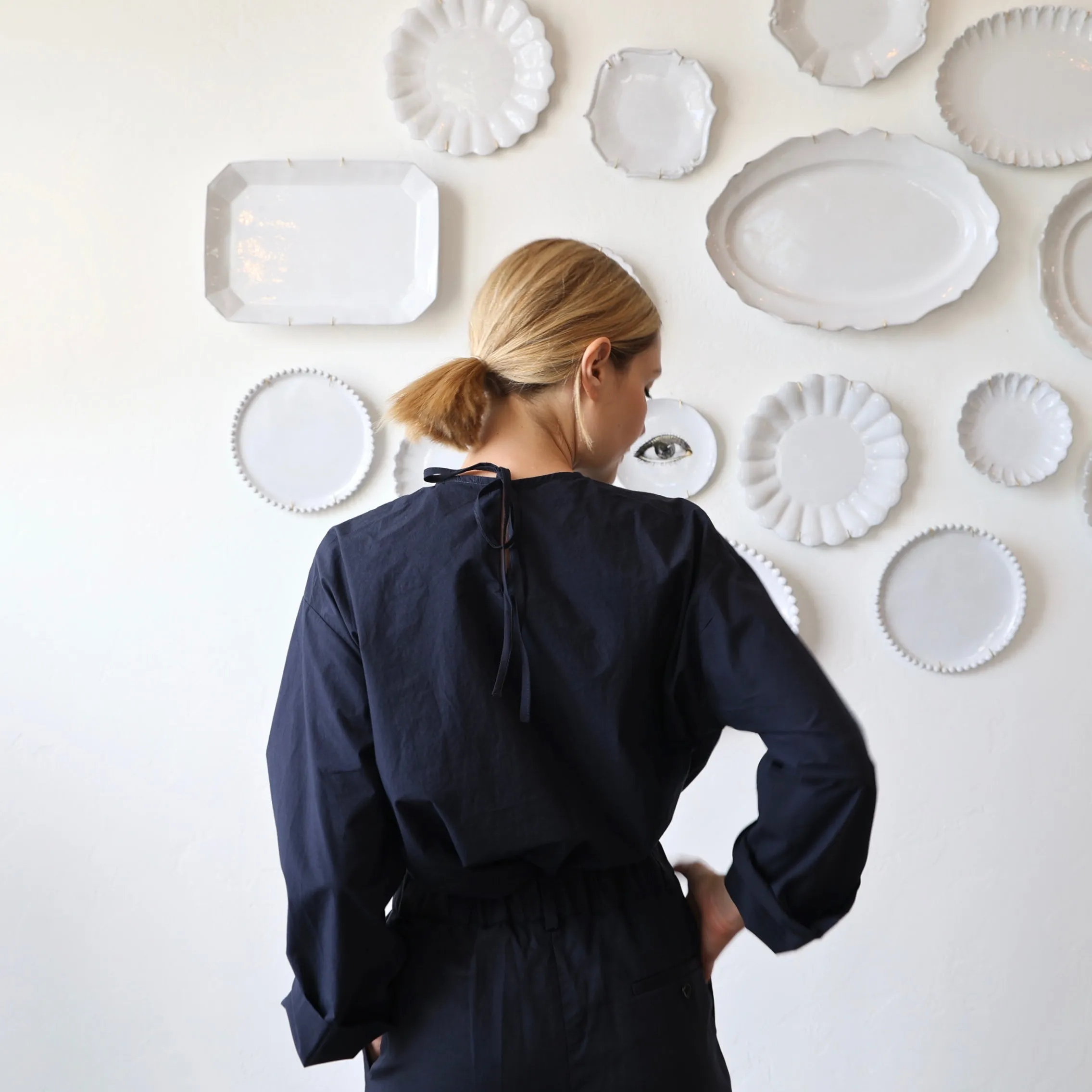 Bon Tie Back Shirt - Navy