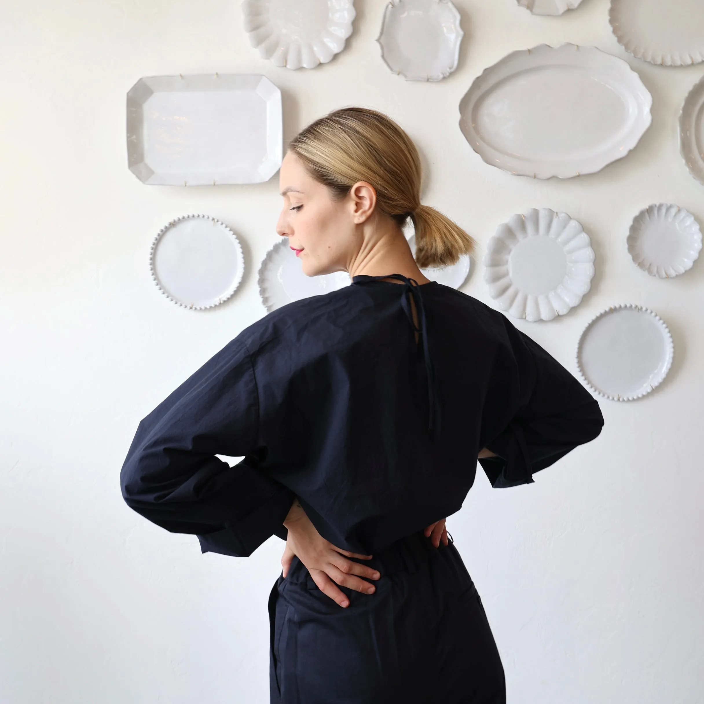 Bon Tie Back Shirt - Navy